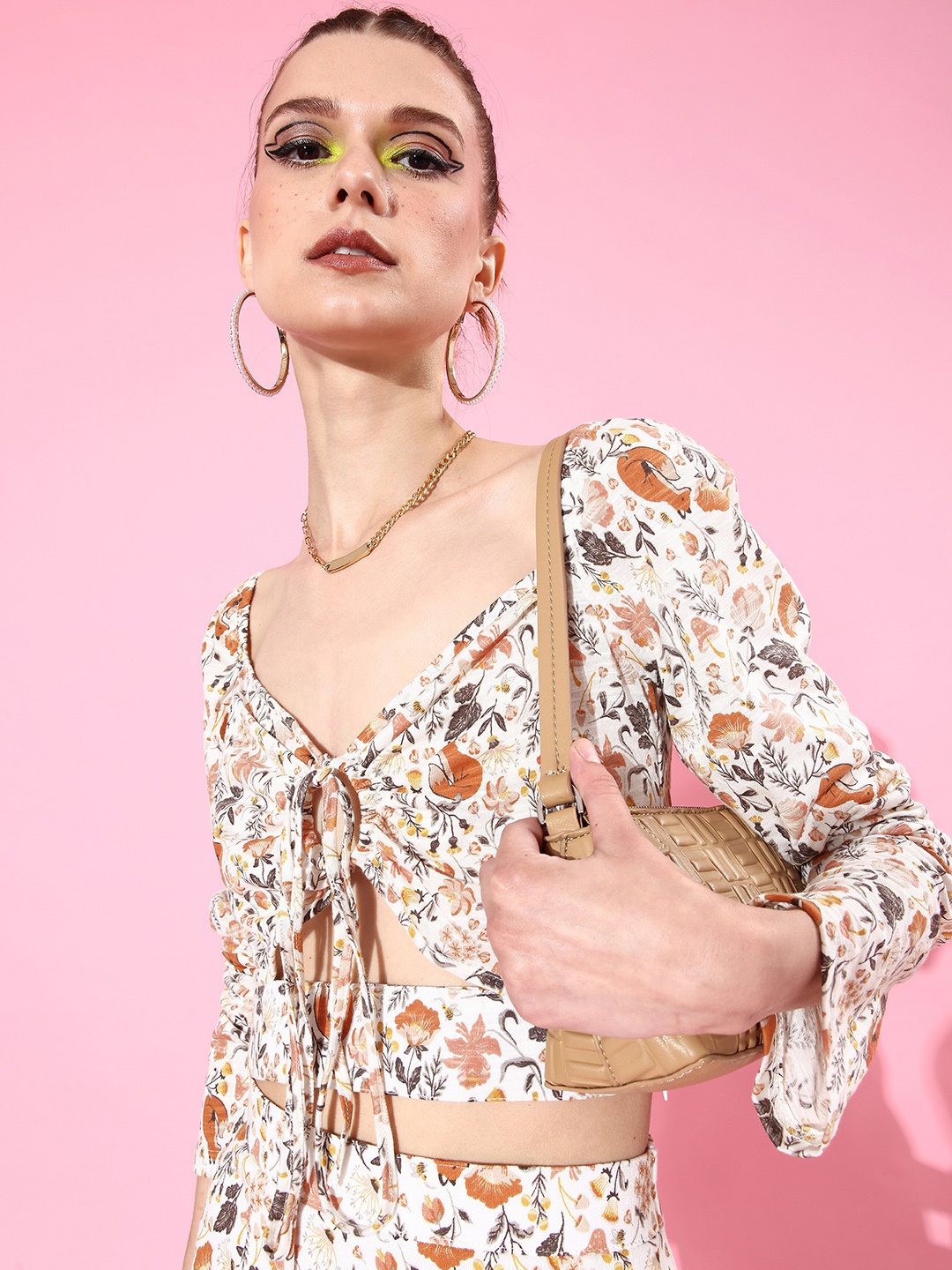 

HERSHEINBOX Multi-coloured Floral Cut Out Top