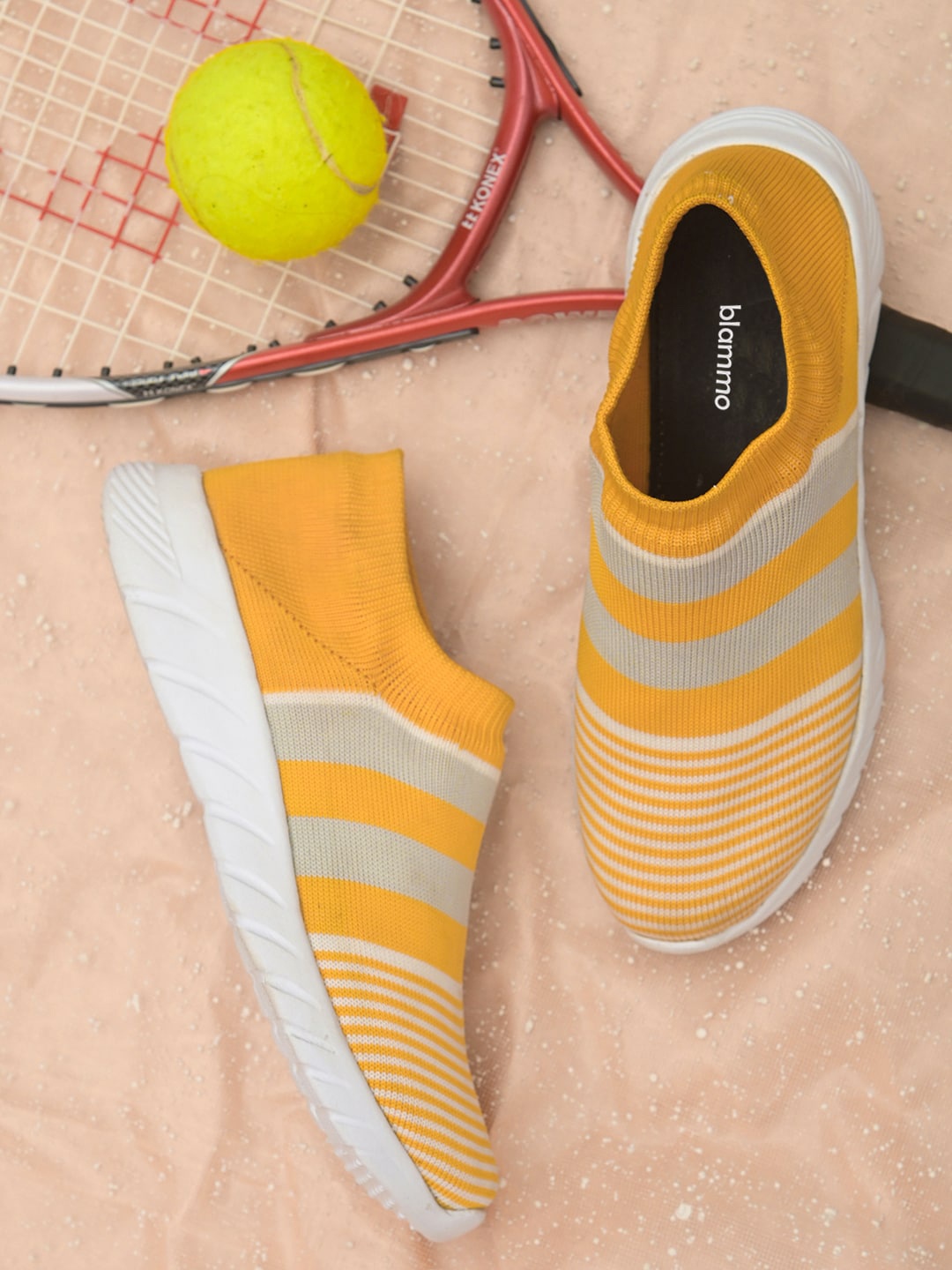 

ALBERTO MORENO Women Yellow Woven Design Slip-On Sneakers