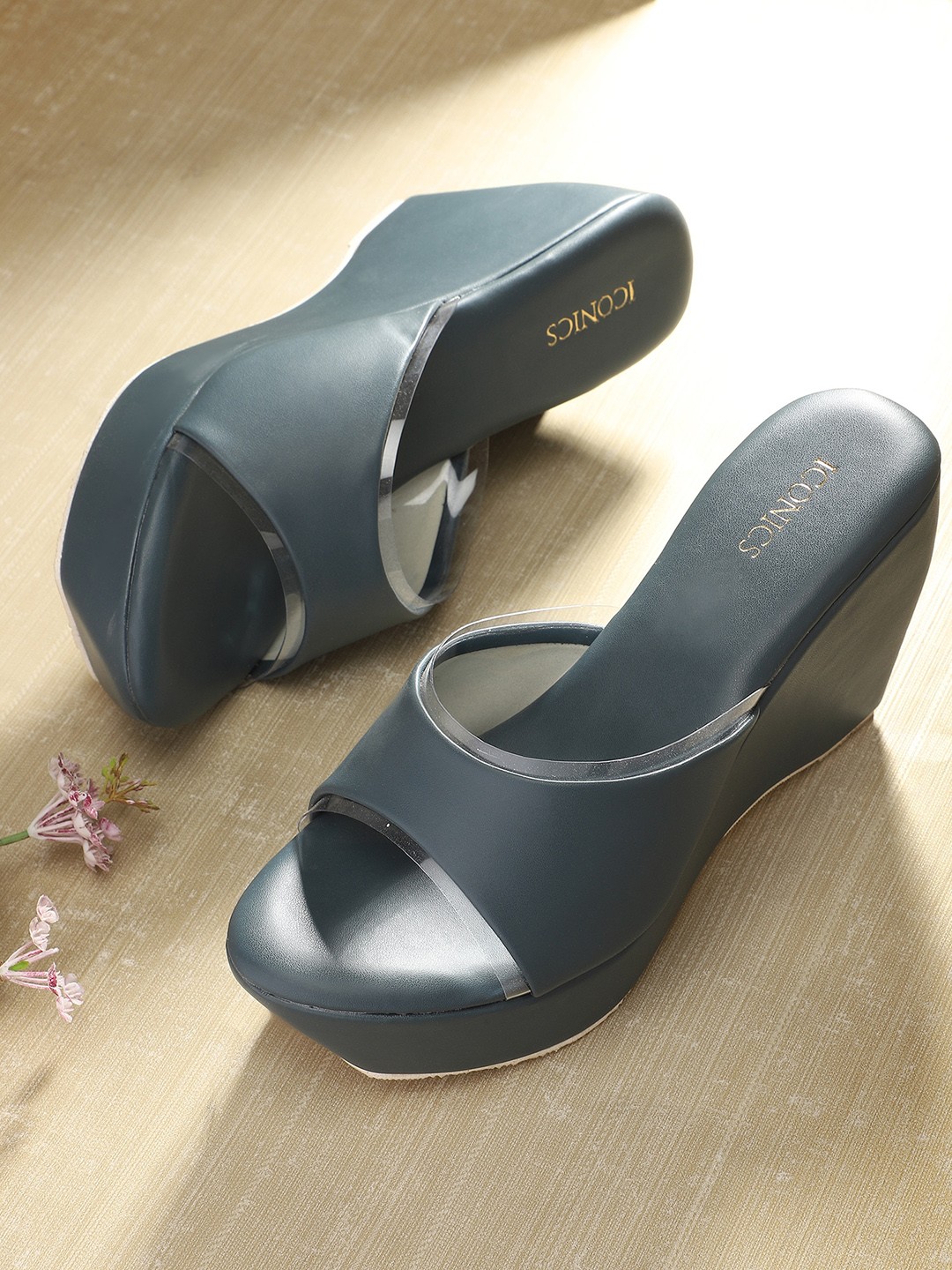 

ICONICS Navy Blue Wedge Pumps