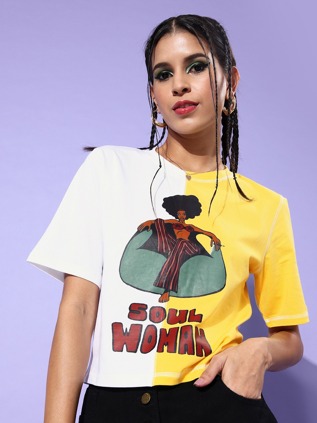 

HERSHEINBOX White Graphic Desi Girl Top