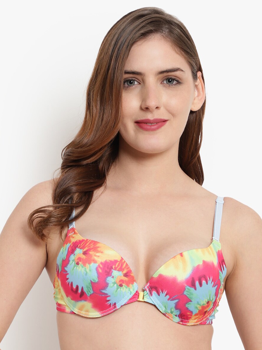 

BRACHY Yellow & Pink Floral Underwired Heavily Padded Bra