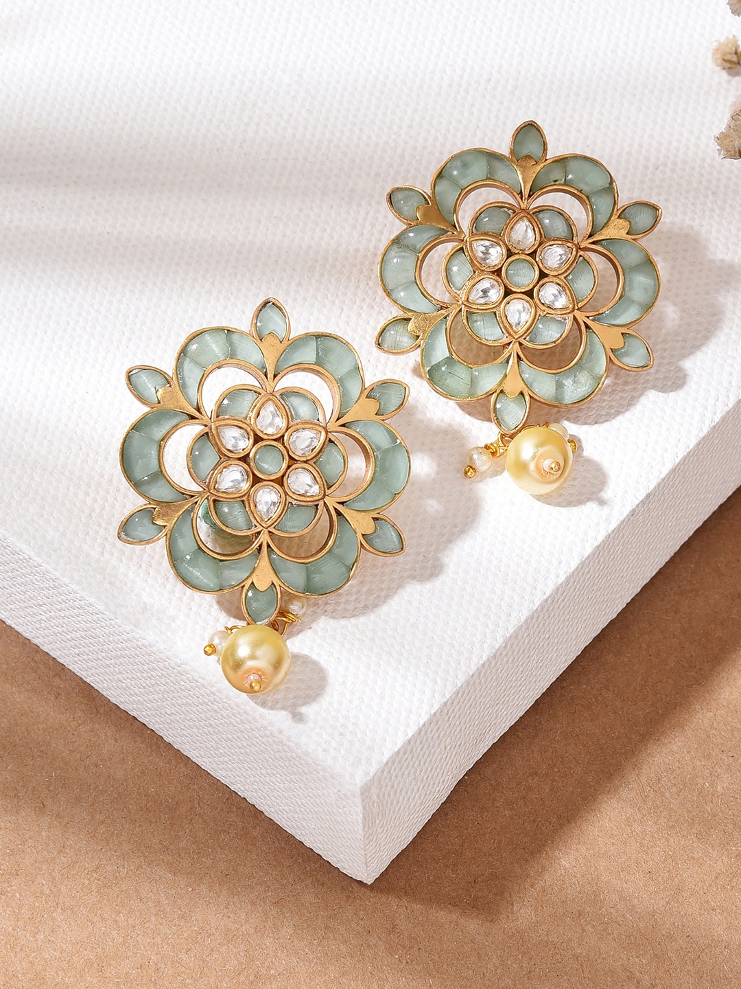 

Fida Blue Meenakari Floral Studs