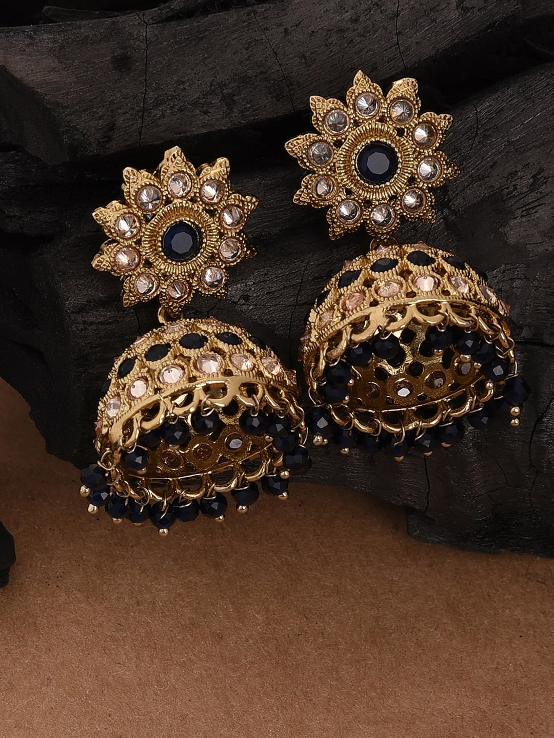 

Fida Gold-Toned Floral Jhumkas Earrings