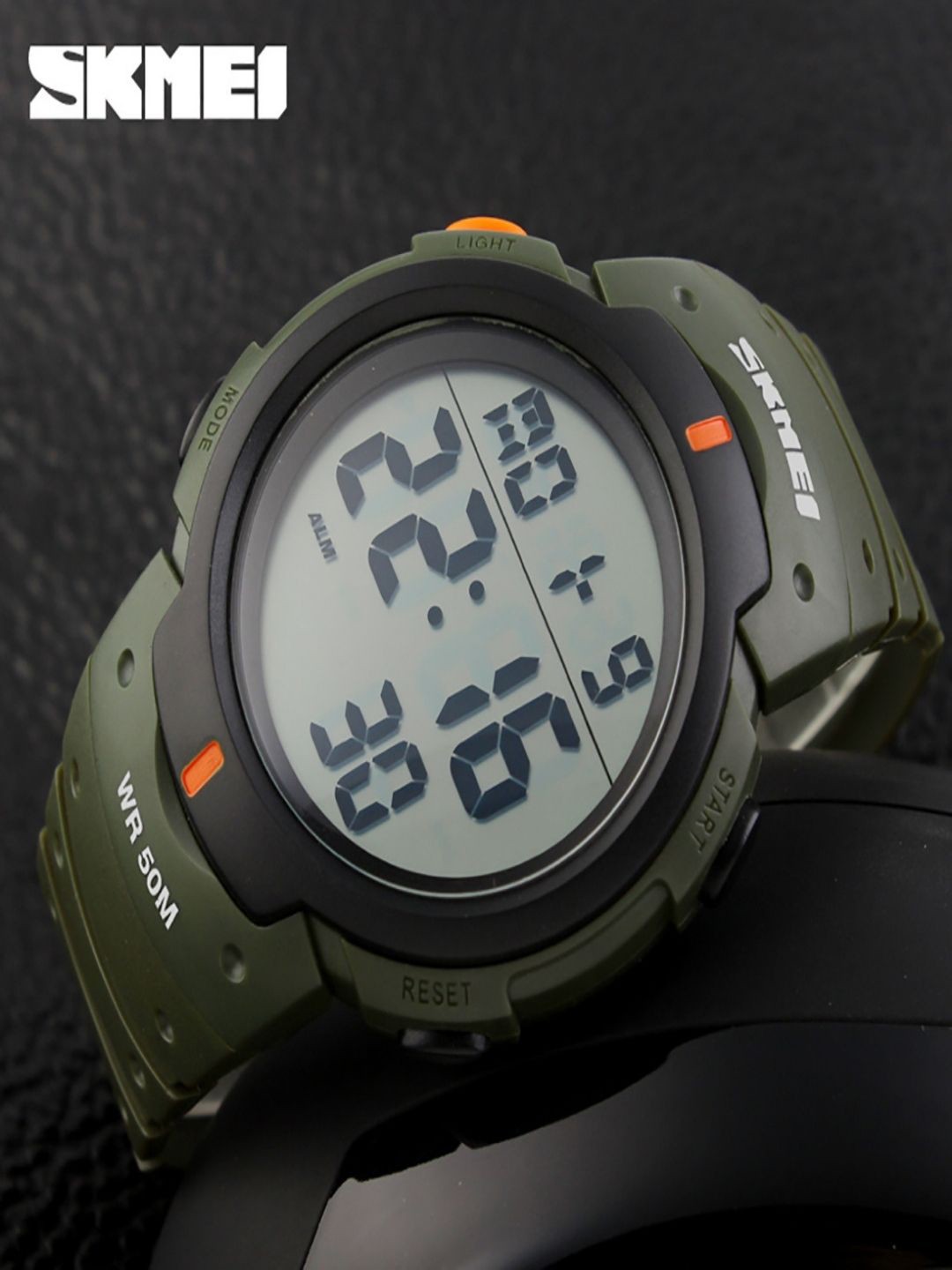 

Skmei Men White Dial & Green Straps Digital Multi Function Watch Skmei 1068 Green