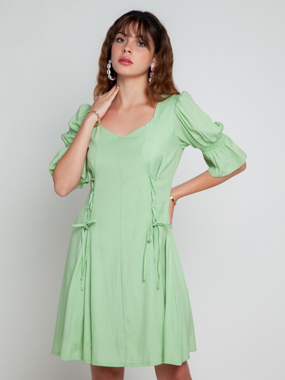 

Zink London Green A-Line Dress