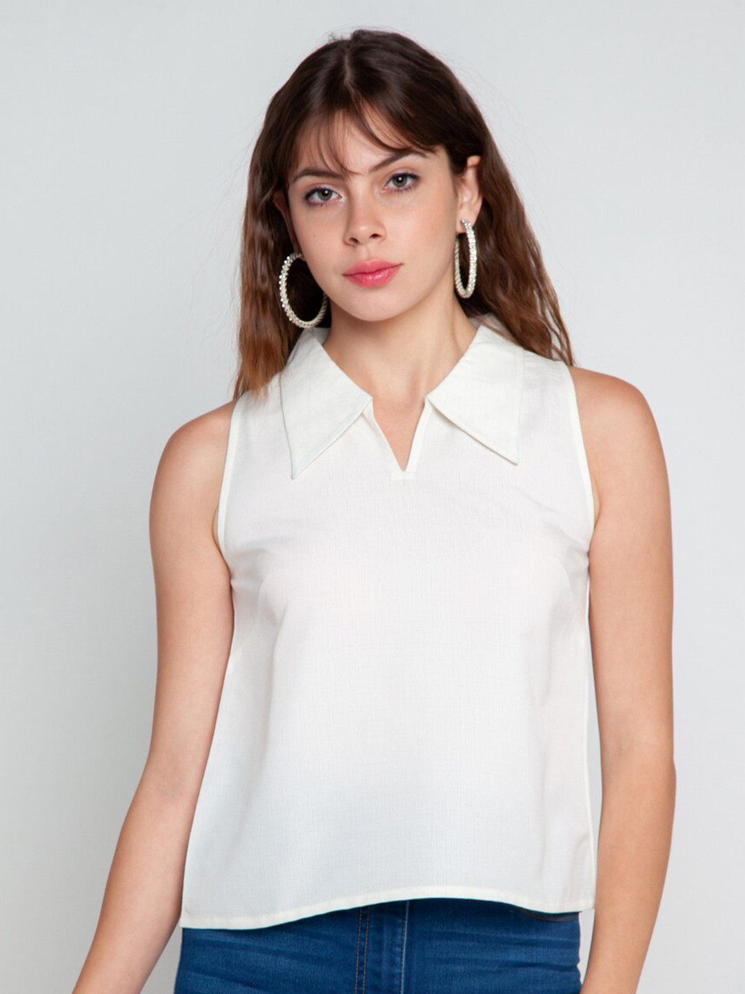 

Zink London Women White Regular Top