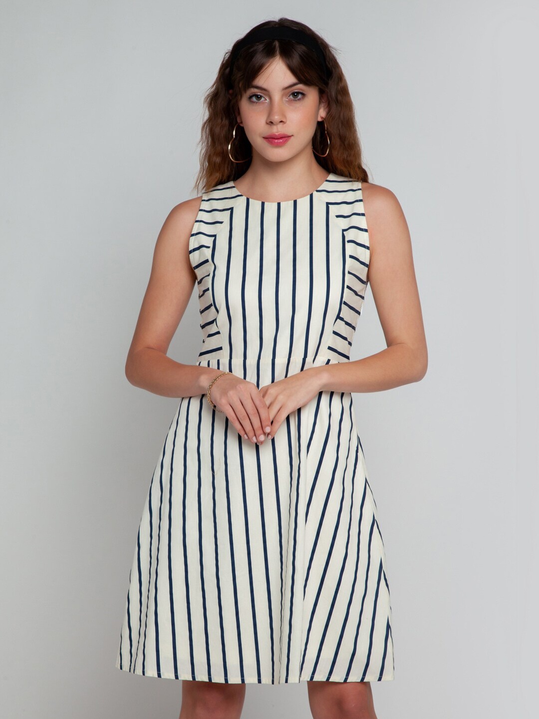 

Zink London White Striped Dress