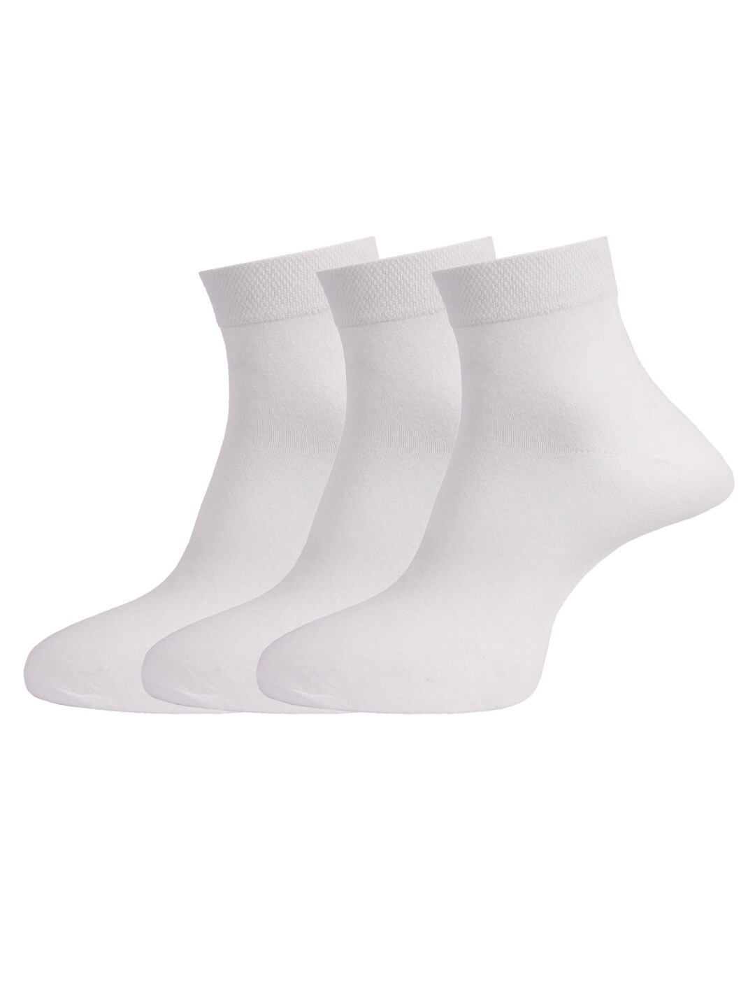 

Dollar Socks Men Pack Of 3 White Solid Cotton Above Ankle-Length Socks