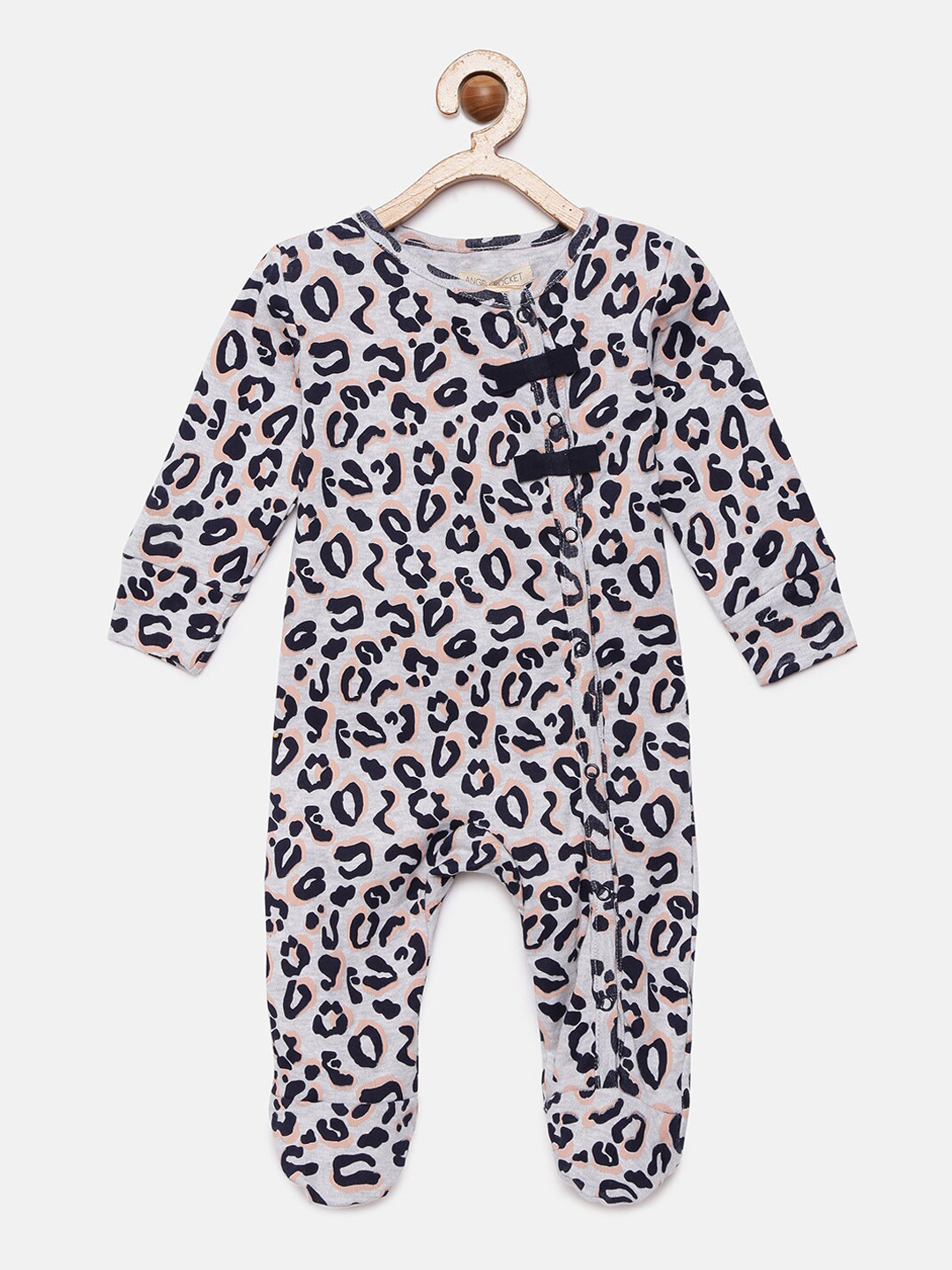 

Angel & Rocket Boys Grey & Black Printed Rompers with Headband