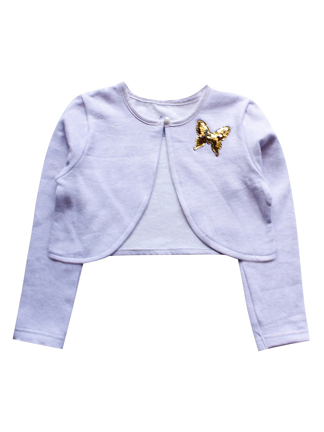 

KiddoPanti Girls Lavender & Gold-Toned Crop Shrug