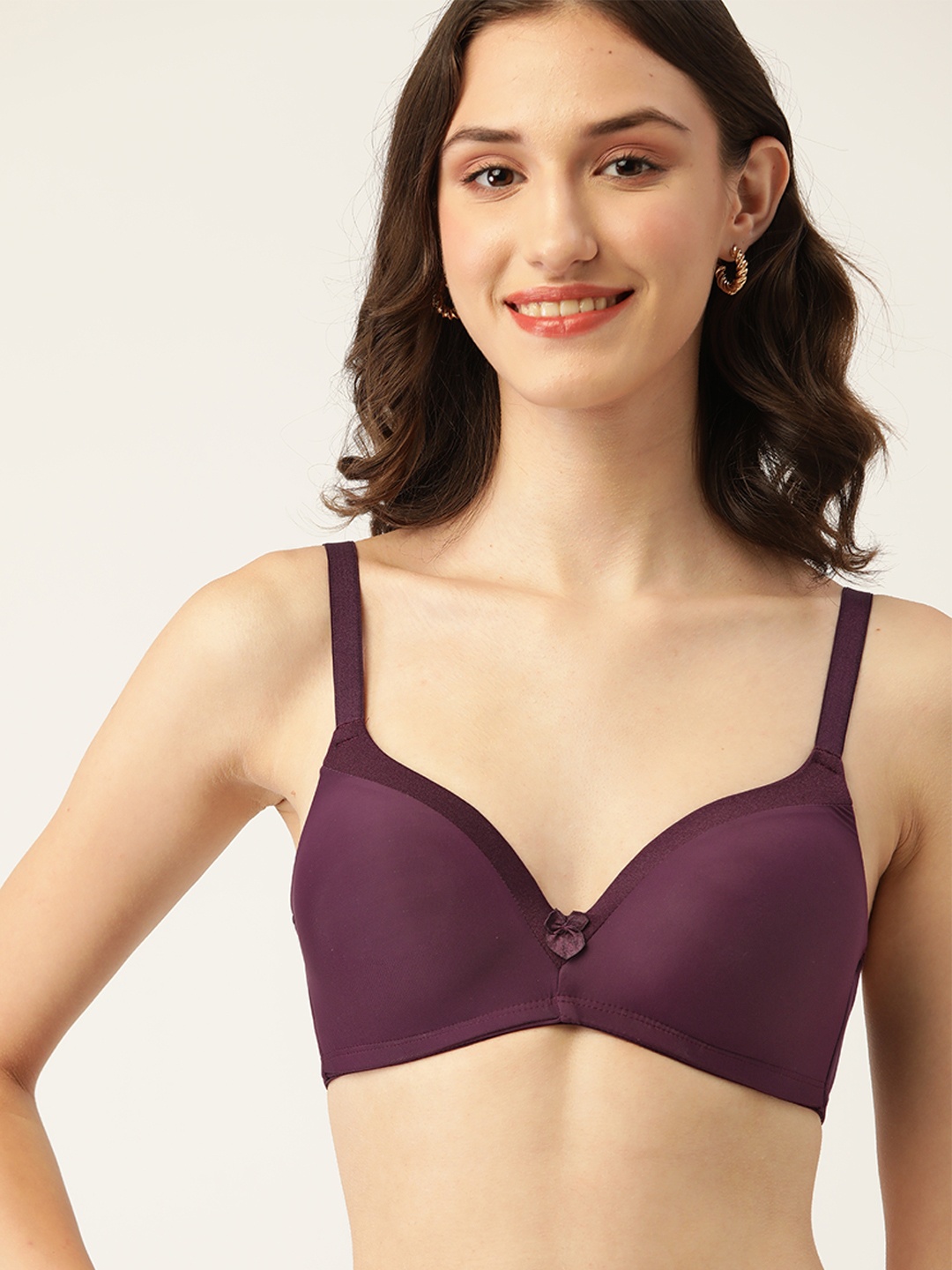 

DressBerry Burgundy Lightly Padded T-shirt Bra