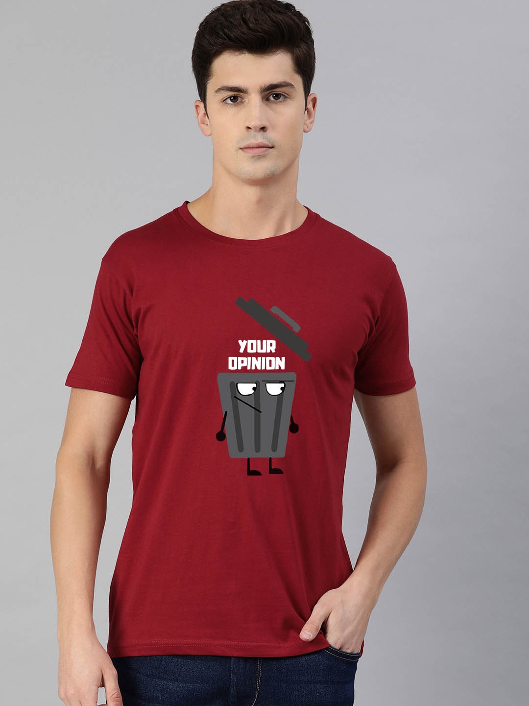 

UNSULLY Men Red Printed Dri-FIT Applique T-shirt