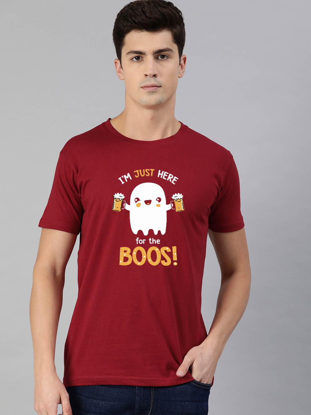 

UNSULLY Men Red Printed Dri-FIT Applique T-shirt