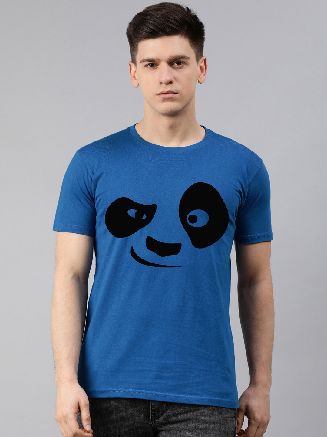 

UNSULLY Men Blue Printed Dri-FIT Applique T-shirt