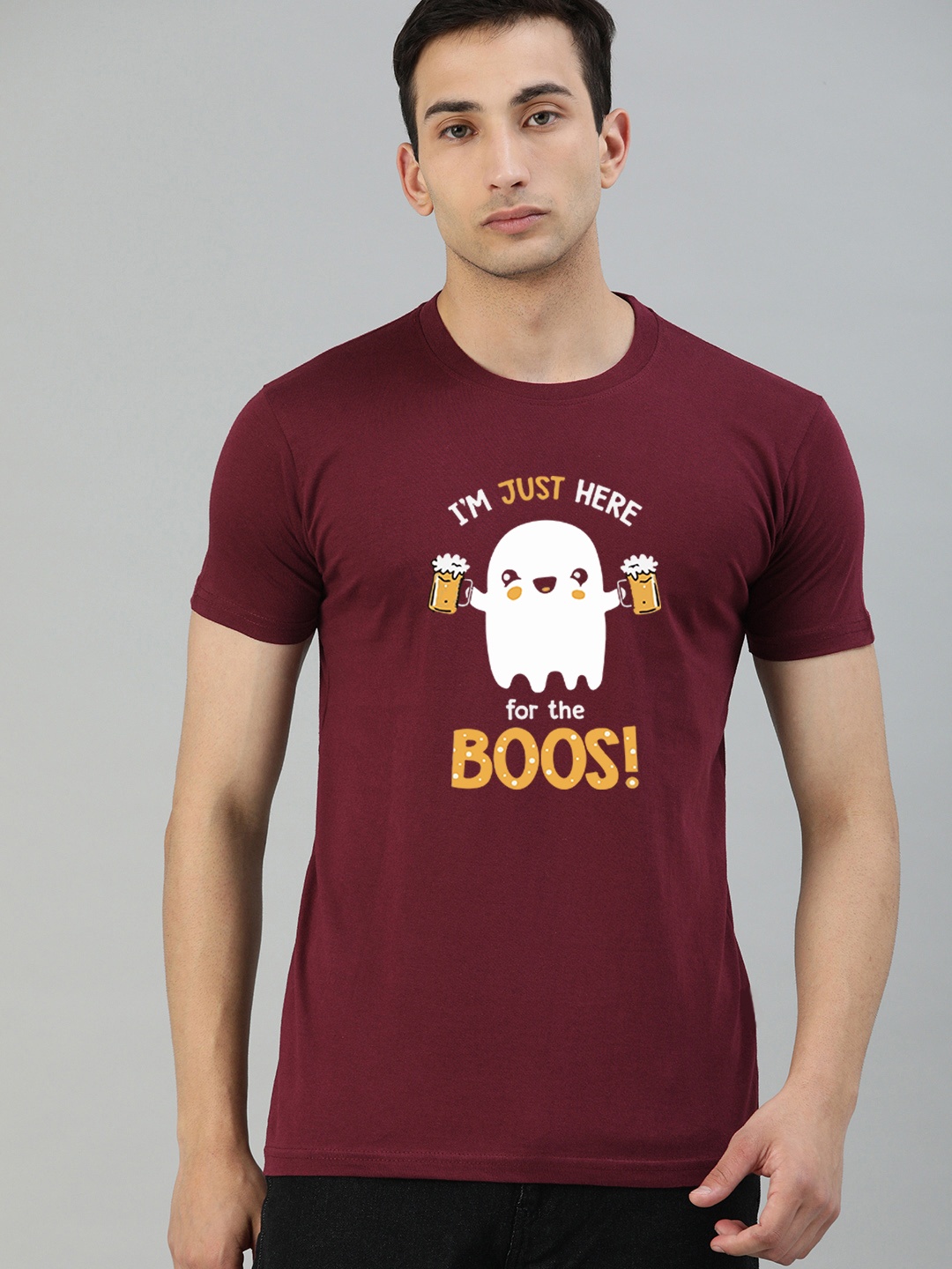 

UNSULLY Men Maroon Typography Printed Dri-FIT T-shirt
