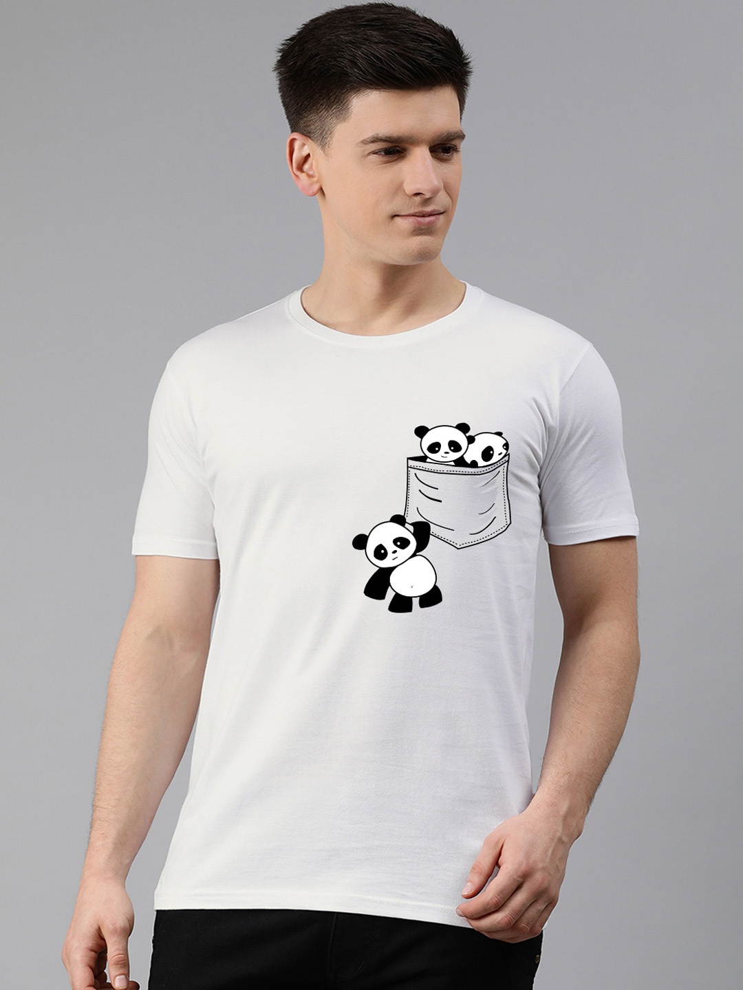 

UNSULLY Men White Typography Printed Dri-FIT Applique T-shirt