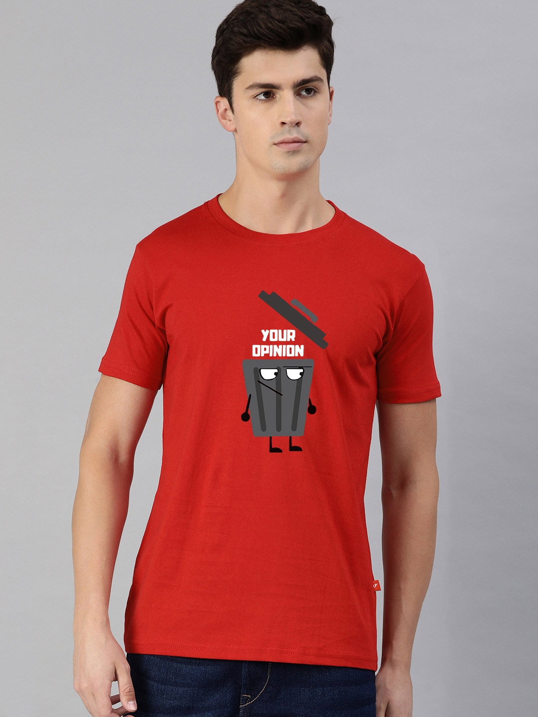 

UNSULLY Men Red Printed Dri-FIT Applique T-shirt