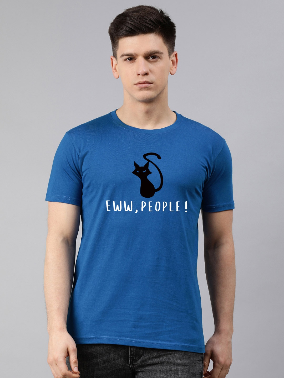 

UNSULLY Men Blue Typography Printed Dri-FIT T-shirt