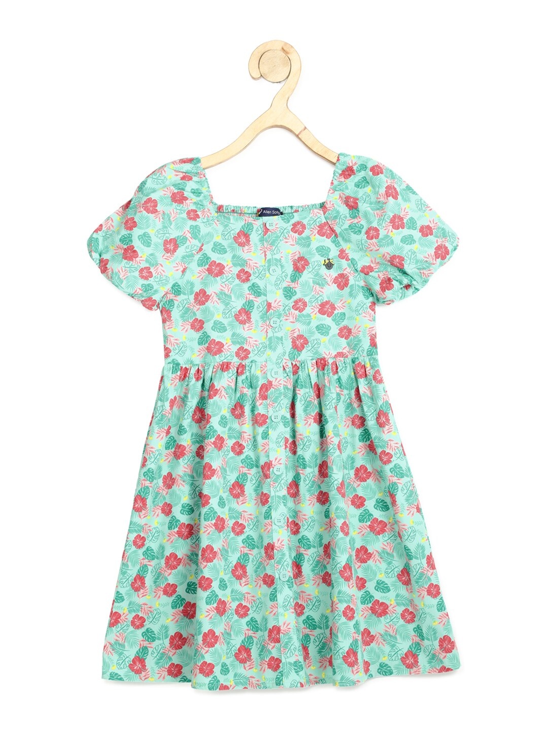 

Allen Solly Junior Green Floral Dress