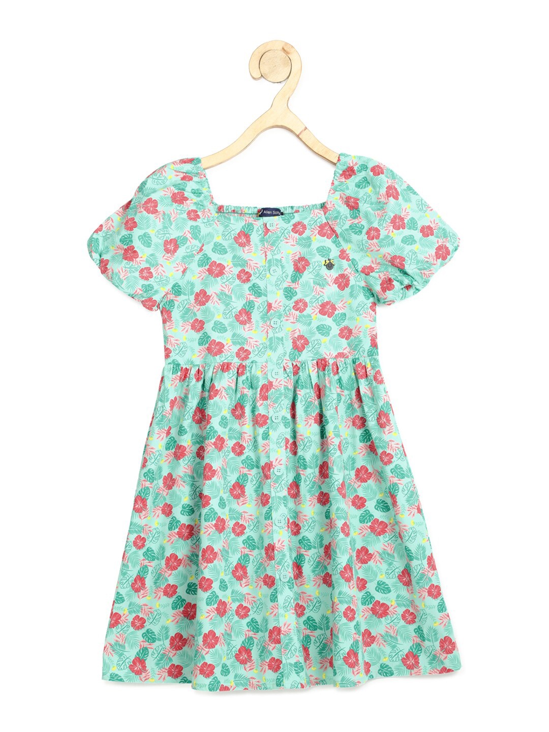 

Allen Solly Junior Green Floral Dress