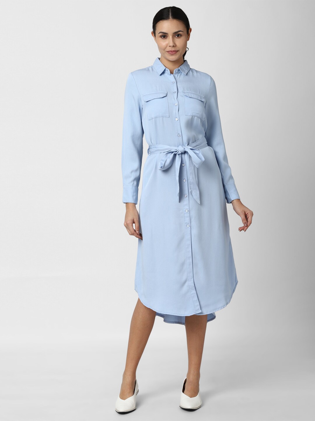 

Van Heusen Woman Blue Shirt Midi Dress