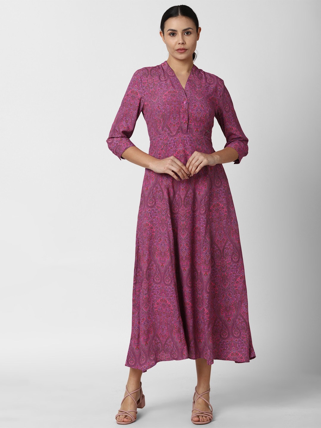 

Van Heusen Woman Purple Floral Midi Dress