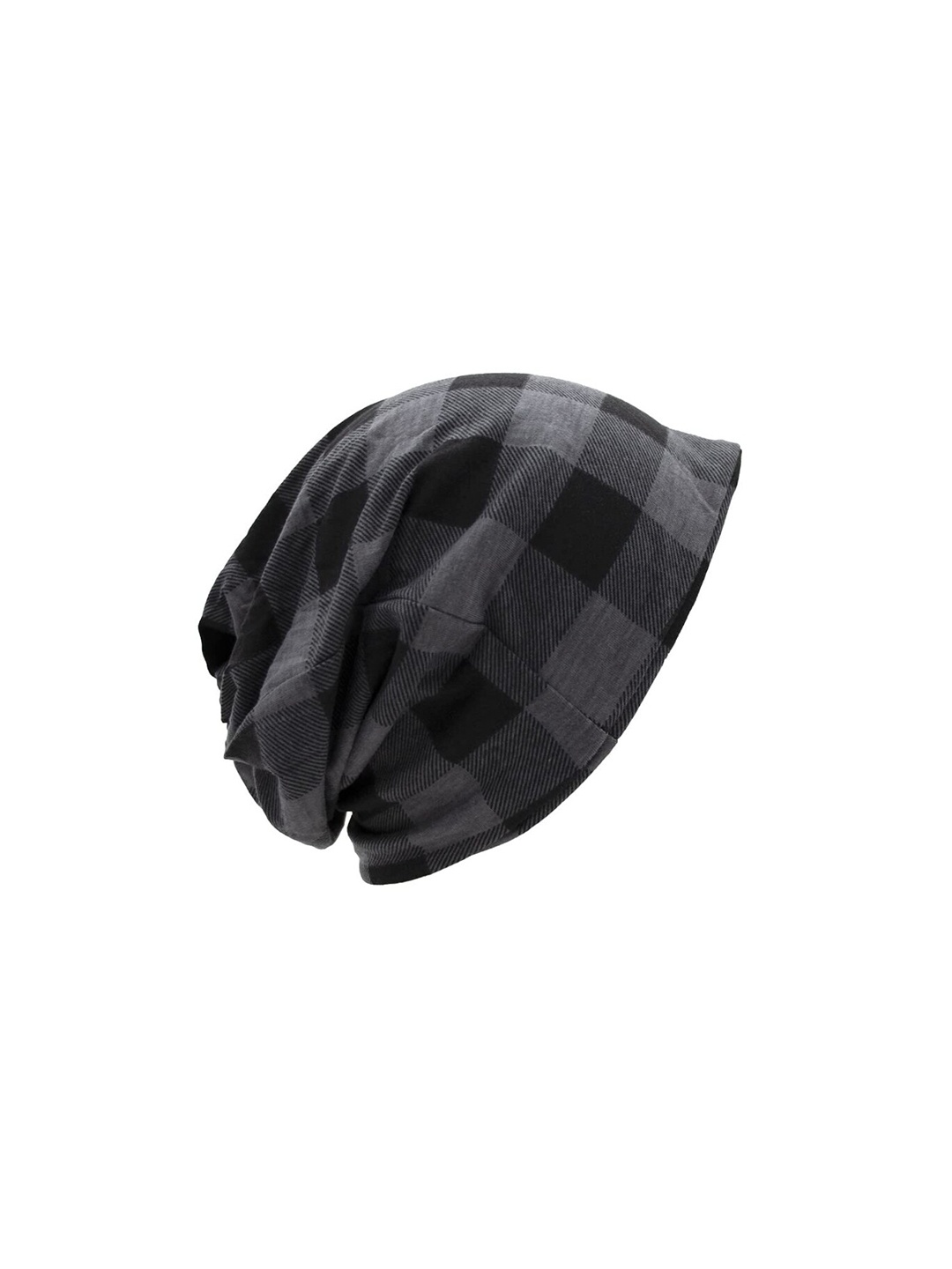 

YOUSTYLO Unisex Black & Grey Printed Beanie