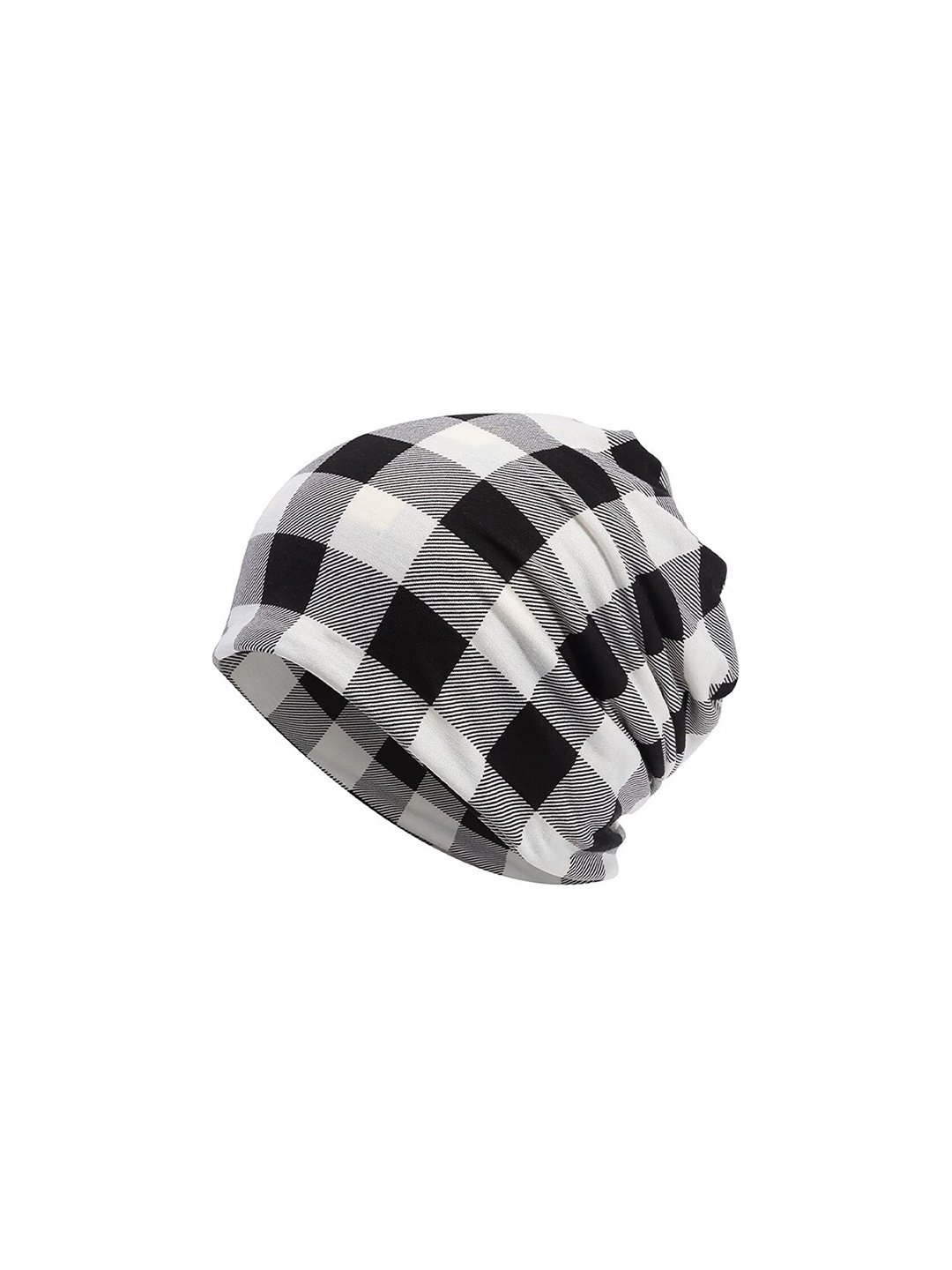 

YOUSTYLO Unisex White & Black Printed Beanie