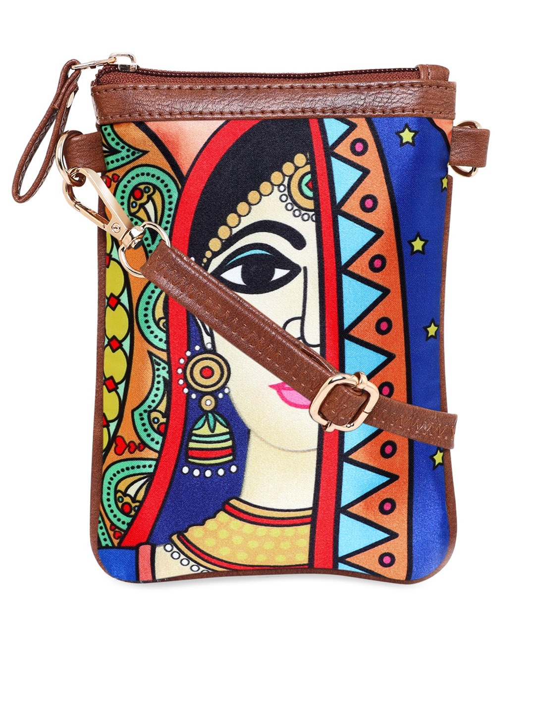 

Sabhyata Multicoloured Embellished PU Structured Sling Bag, Multi