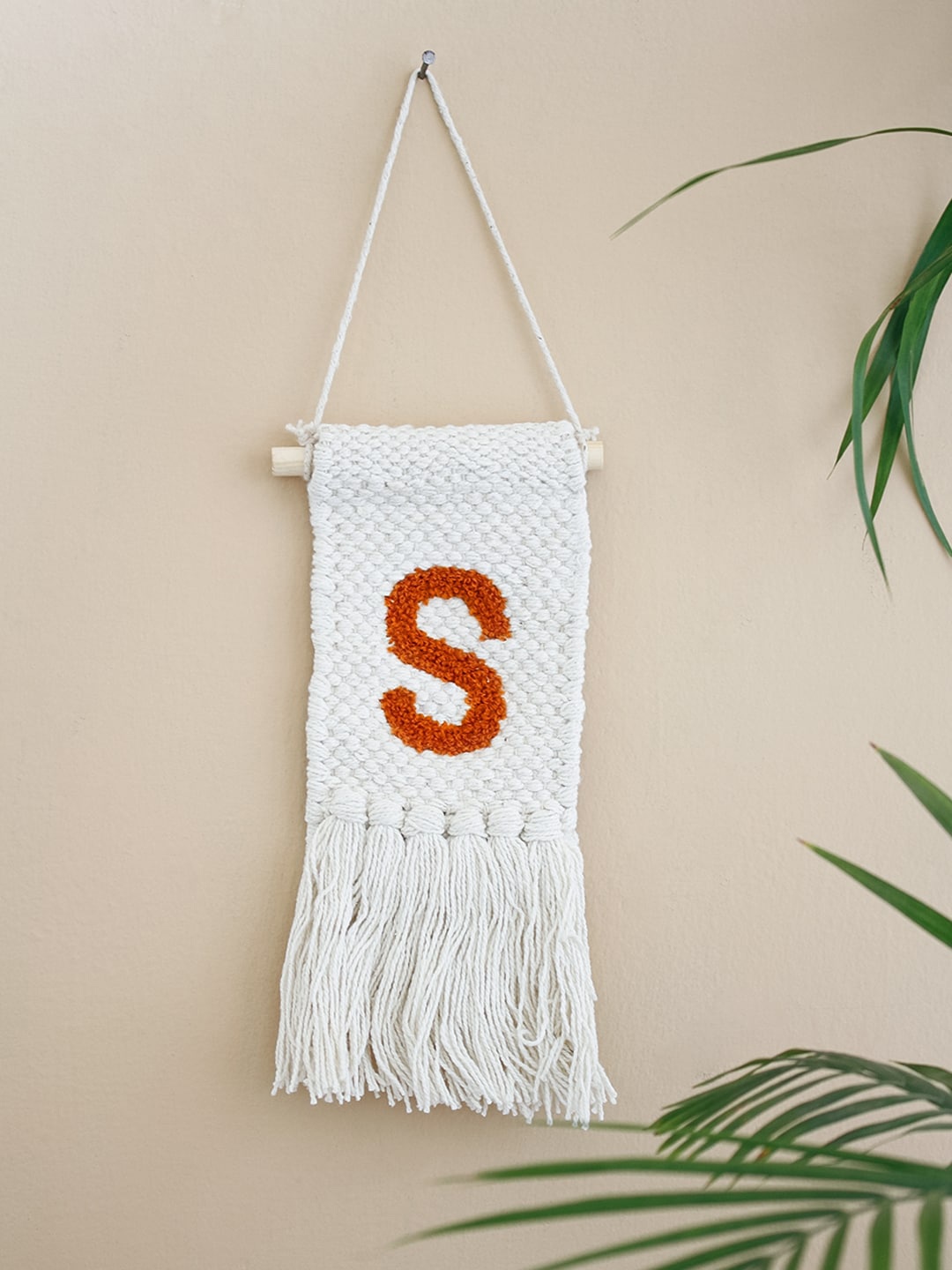 

The Wishing Chair Off White & Yellow Solid Monogram Wall Decor