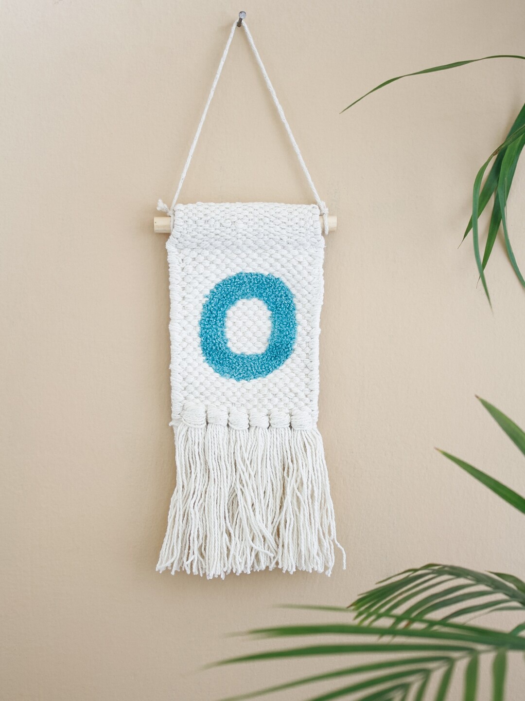 

The Wishing Chair White & Blue Embroidered Mini Wall Hanging Decor