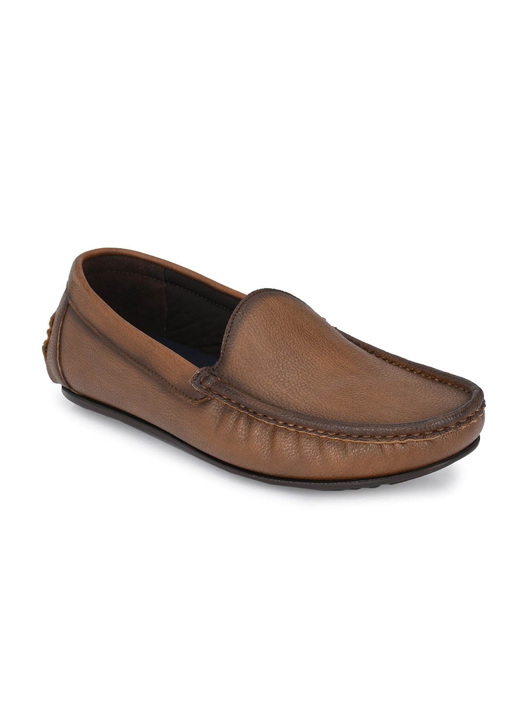 

Delize Men Tan Textured Driving Shoes