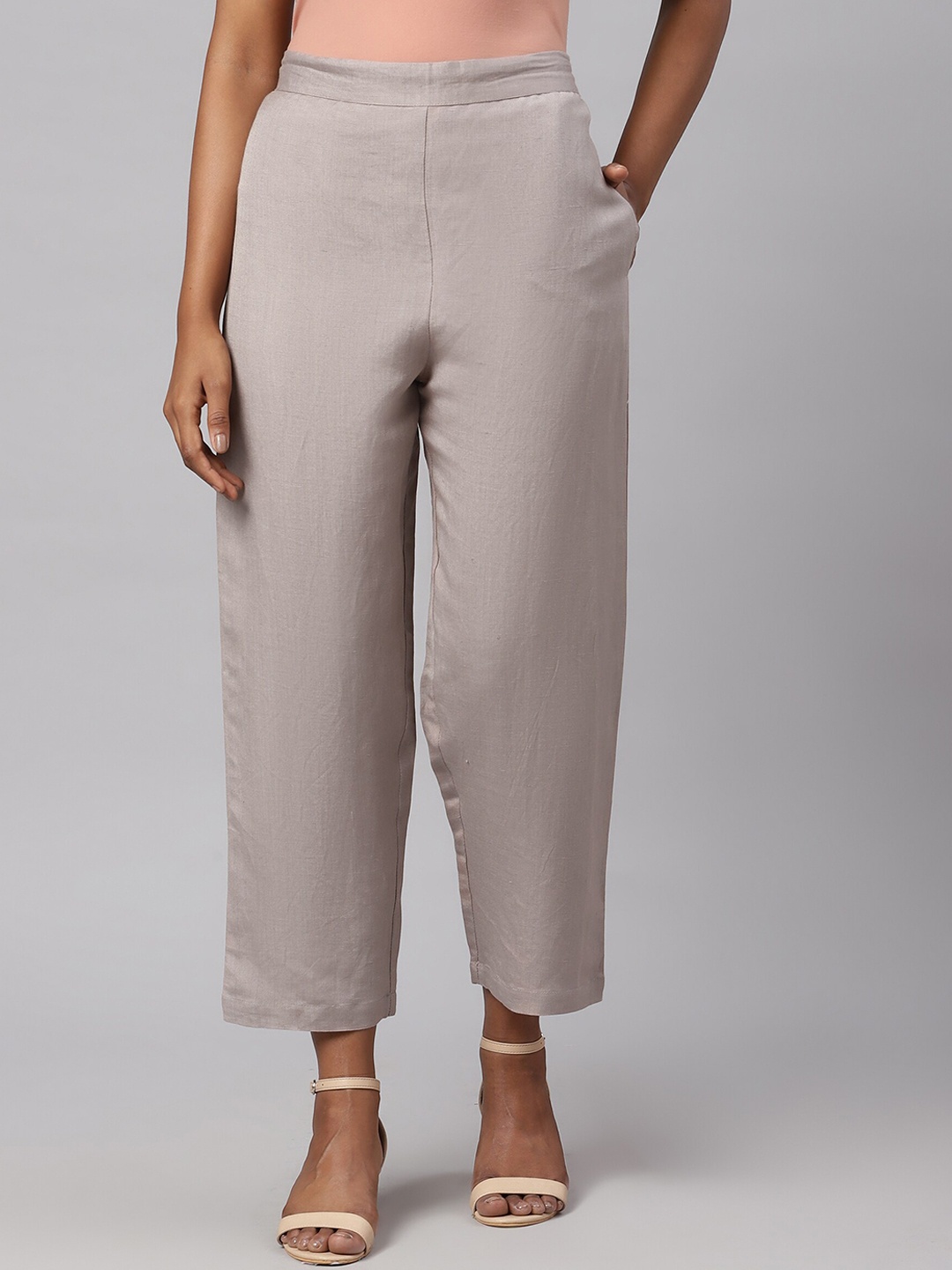 

Linen Club Woman Grey Sustainable Trousers
