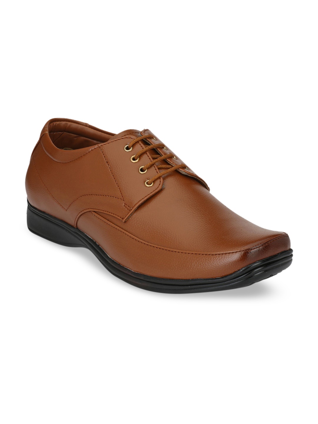 

Ferraiolo Men Tan Solid Formal Derbys