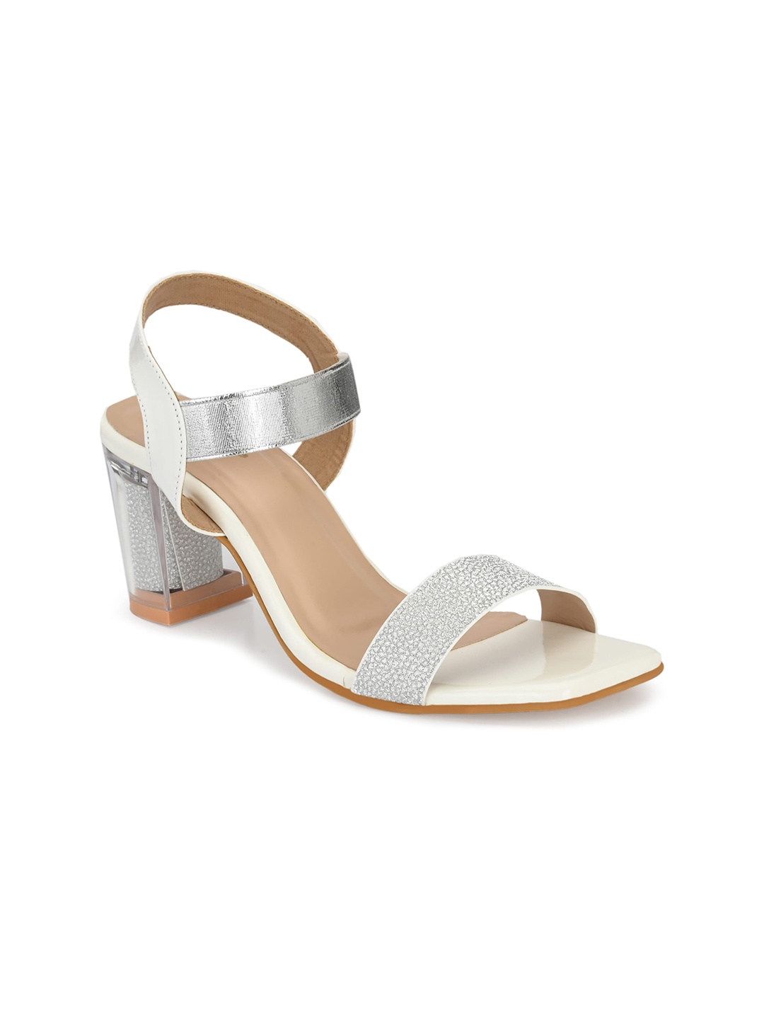

Delize Silver-Toned Party Block Sandals