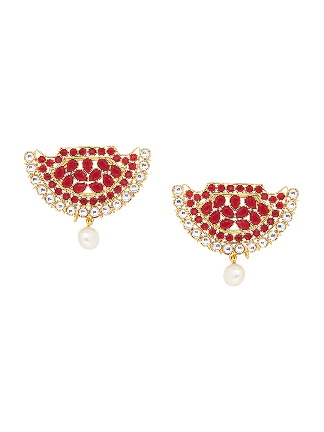 

Shoshaa Red Crescent Shaped Ear Cuff Earrings