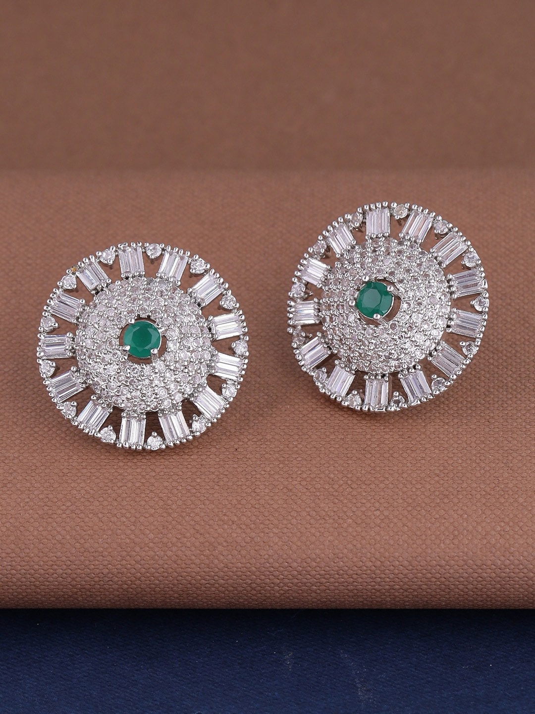 

Shoshaa Silver-Toned Circular Studs Earrings