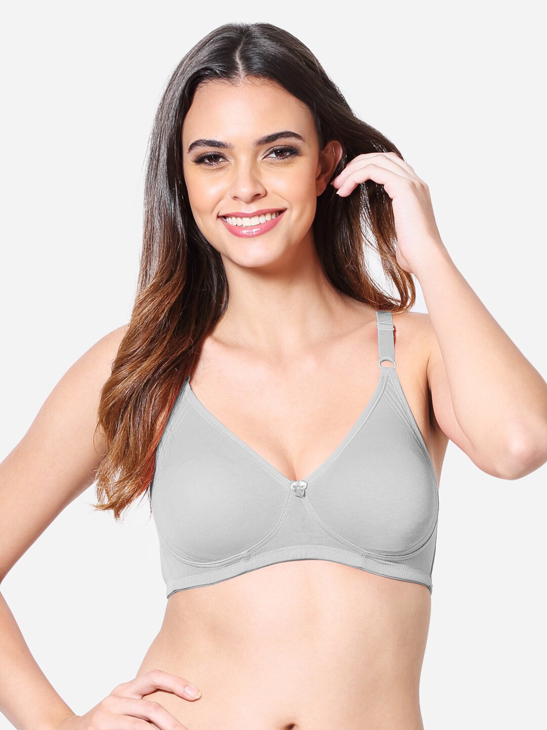 

VStar Grey Bra Non Padded Seamless T-Shirt Bra