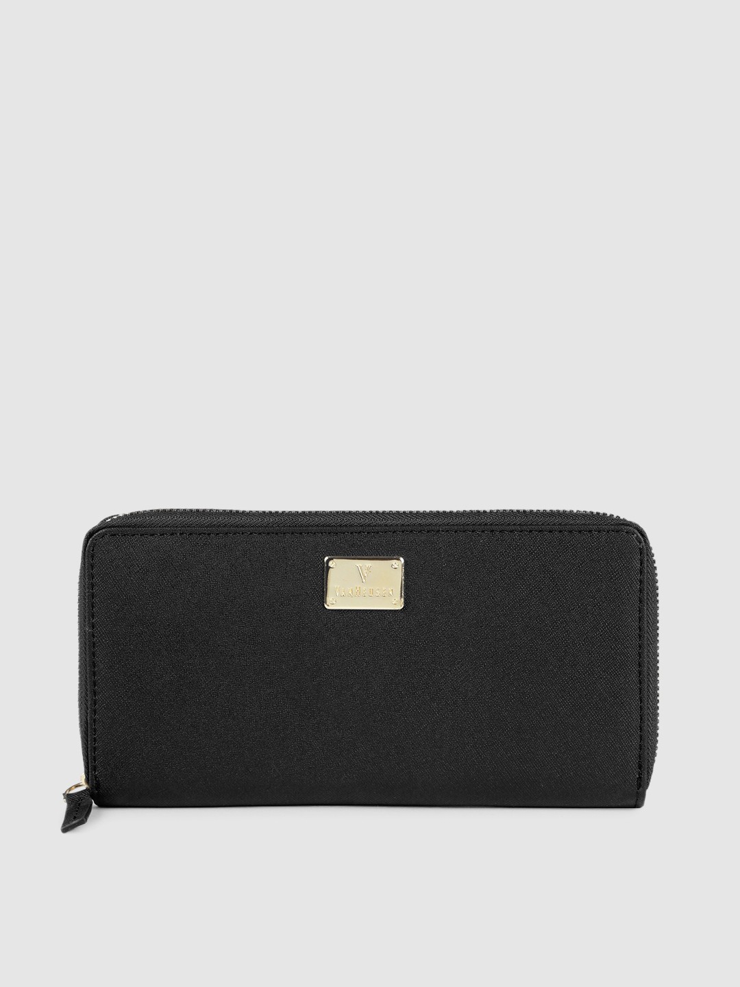 

Van Heusen Women Black Solid Zip Around Wallet