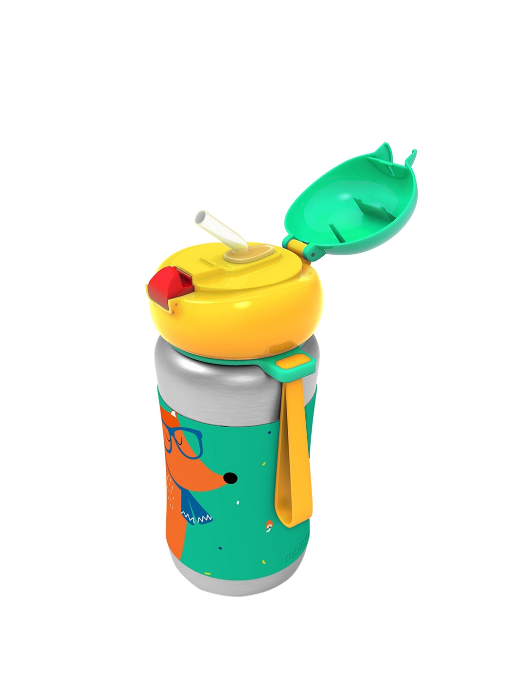 

Rabitat Kids Green & Yellow Printed Sipper Water Bottle