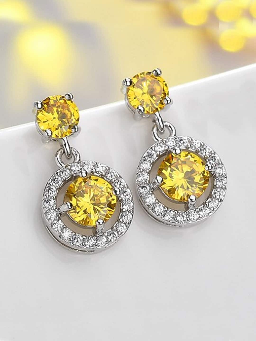 

Yellow Chimes Yellow Contemporary Drop Earrings