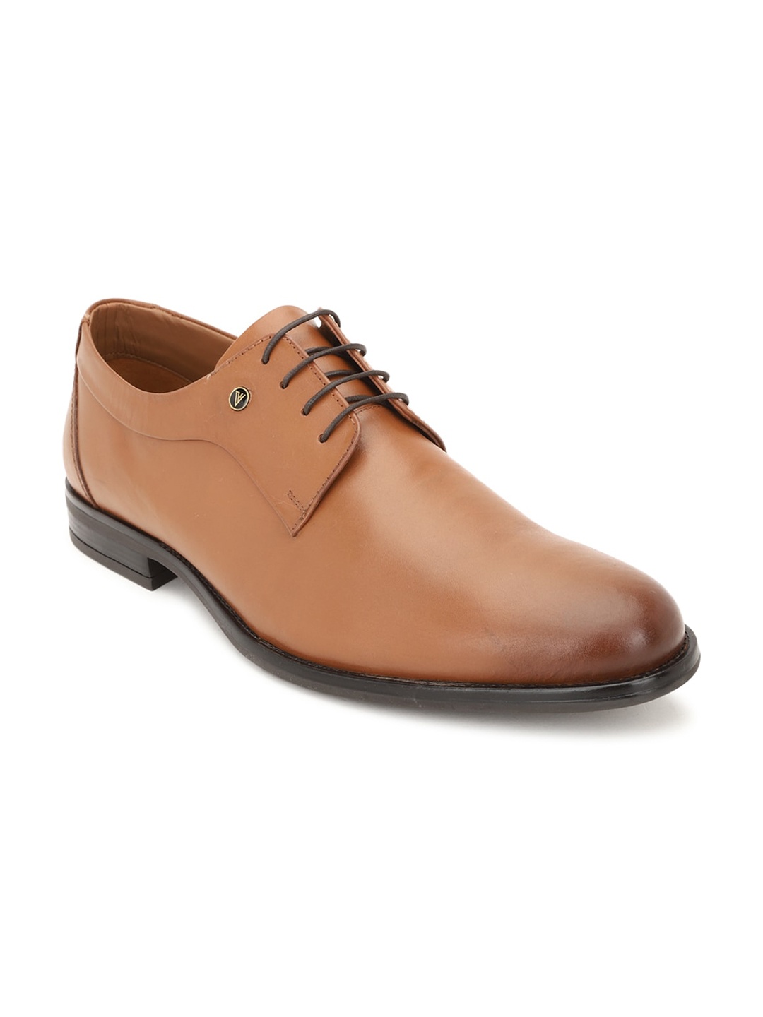 

Van Heusen Men Brown Solid Leather Formal Derbys