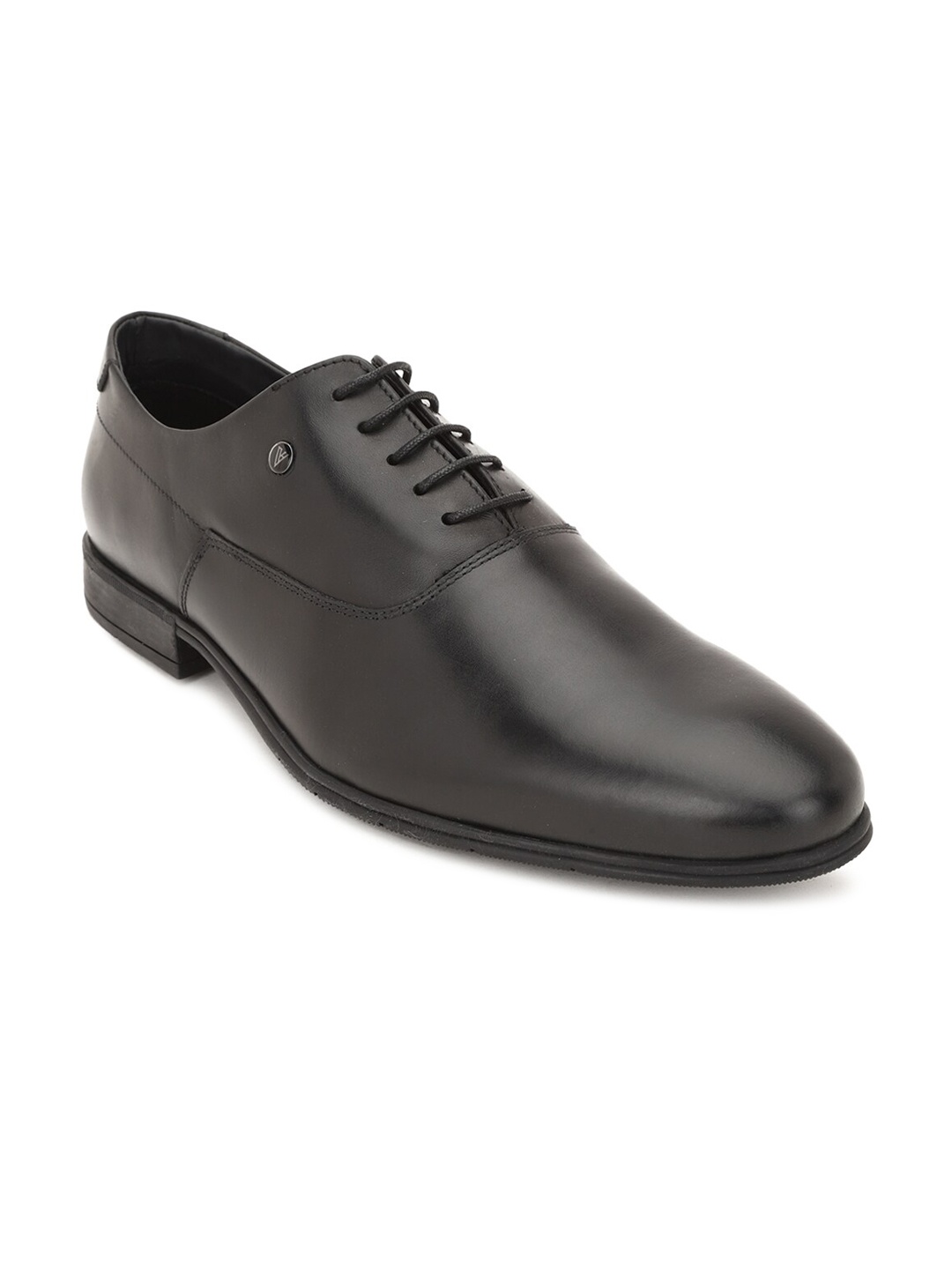 

Van Heusen Men Black Solid Leather Formal Derbys