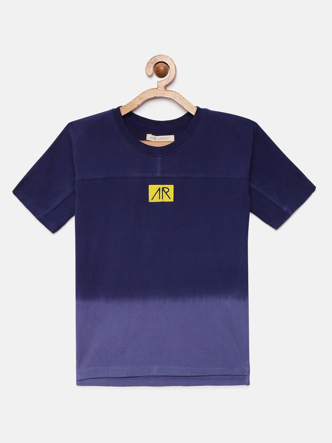 

Angel & Rocket Boys Blue Dyed Applique Slim Fit T-shirt