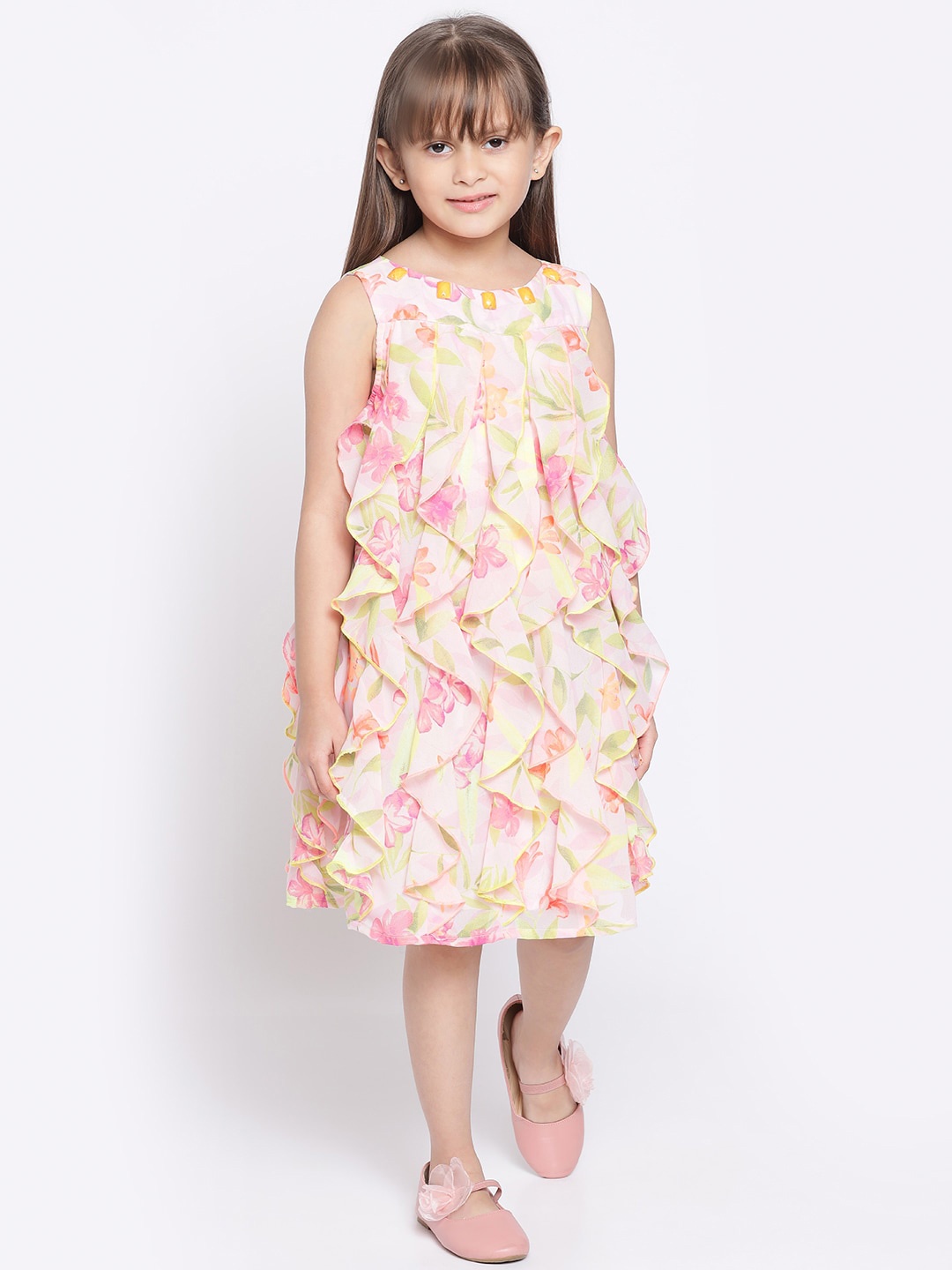 

Nauti Nati Multicoloured Floral Georgette A-Line Dress, Multi