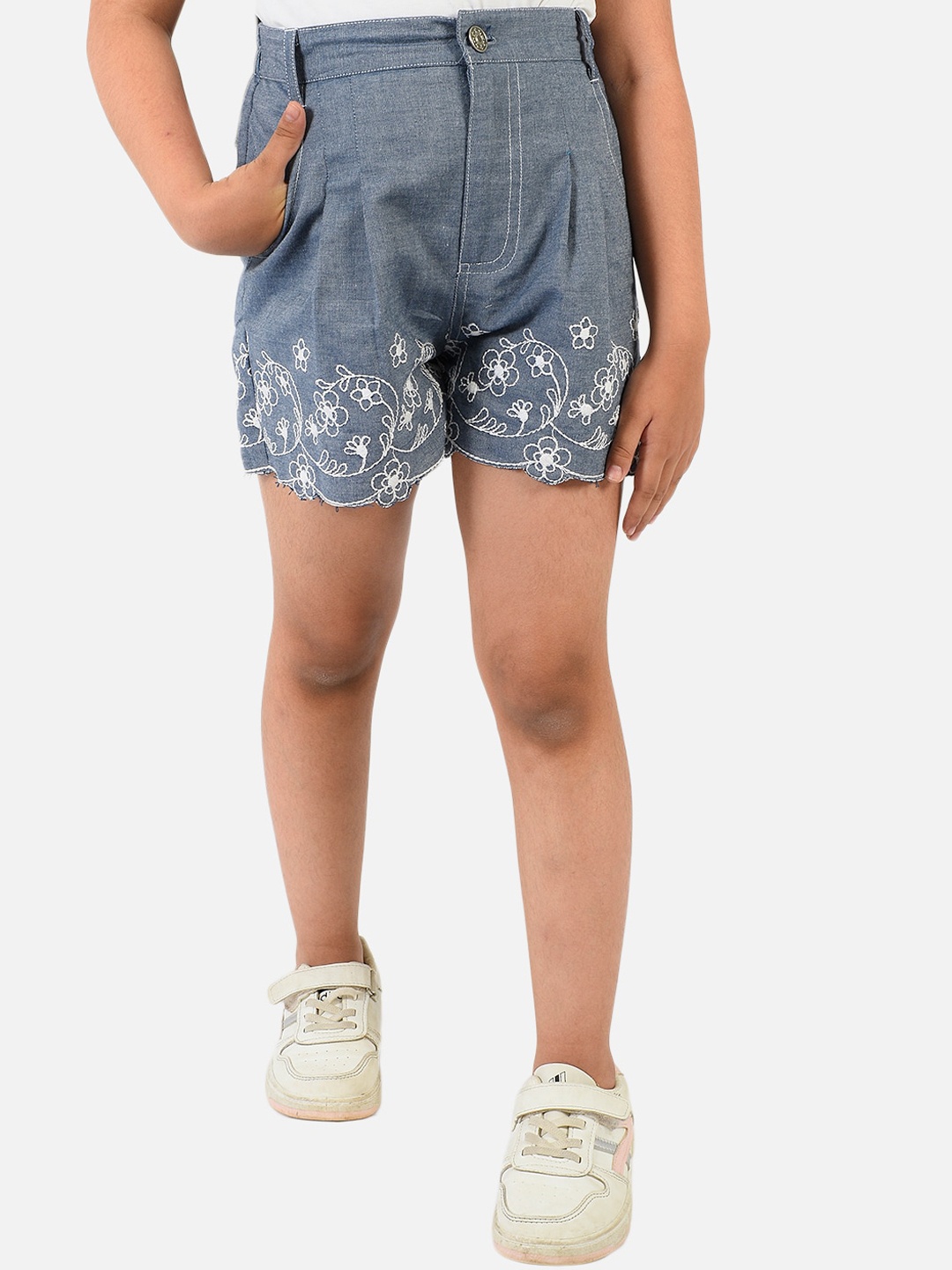 

Nauti Nati Girls Grey Floral Printed Shorts