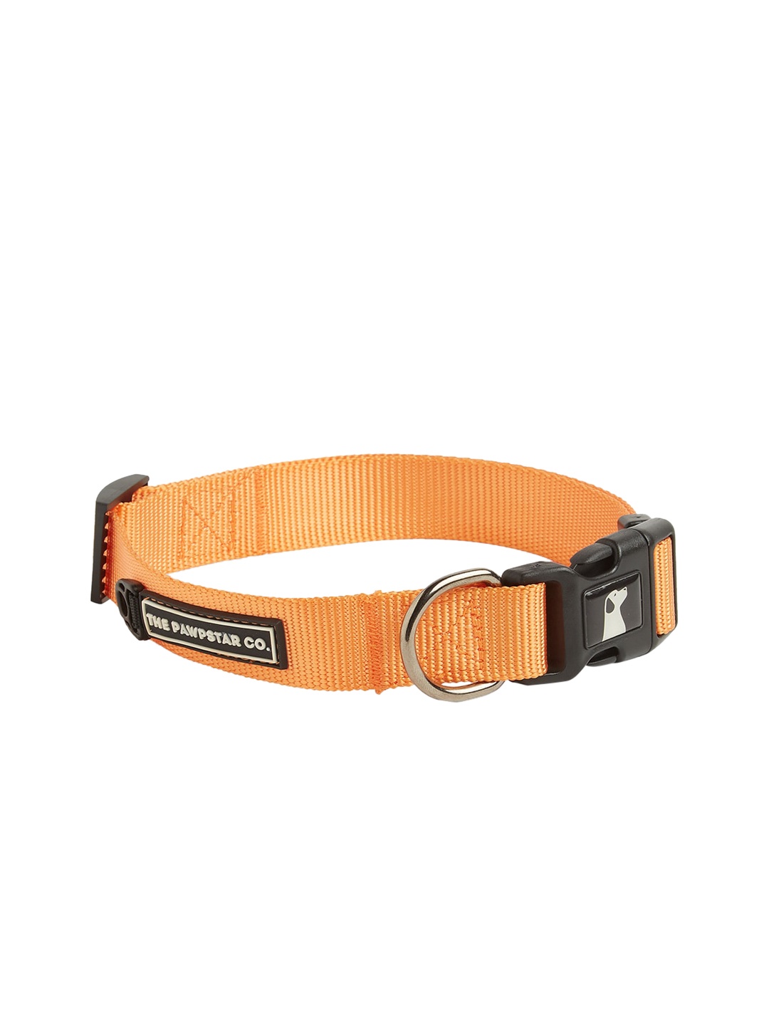

thepawpstarco Orange Self Design Dog Collar