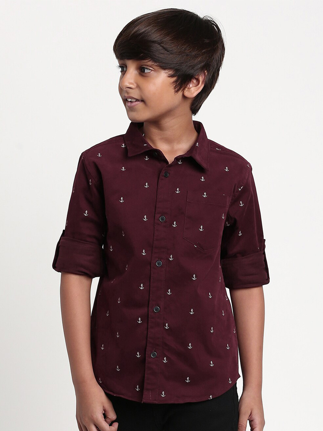 

MANET Boys Classic Printed Casual Shirt, Na