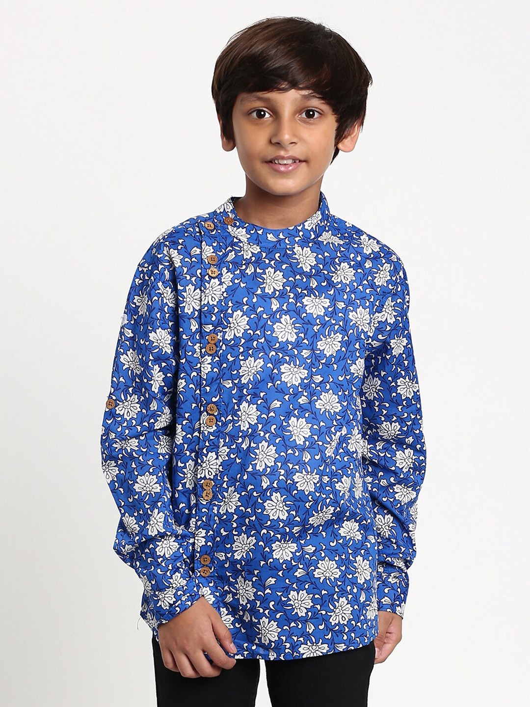 

MANET Boys Classic Floral Printed Casual Shirt, Na