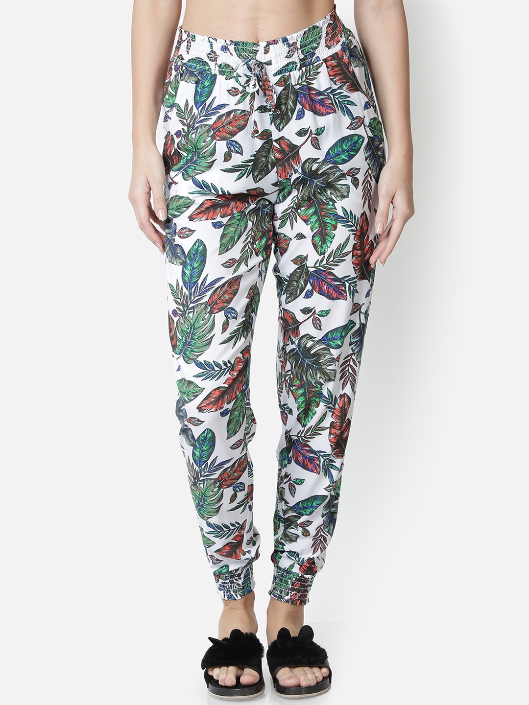 

BStories Women White Printed Lounge Pants